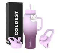 Coldest Tumbler with Handle and Straw - 100% Leak Proof Insulated Tumbler with Lid and Straw (3 Lids) - Stainless Steel Tumblers for Women & Men - Cup Holder Friendly Base, 36 oz (Tasty Lolipop)