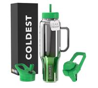 Coldest Tumbler with Handle and Straw - 100% Spill Proof Tumbler with Straw (3 Lids) - Stainless Steel Insulated Leakproof Tumblers for Women & Men - Cup Holder Friendly - 46 oz (Earth Nova)