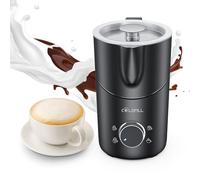 COLDFILL Milk Frother Electric - 8 in 1 Milk Steamer, 400 ml Automatic Hot and Cold Foam Maker for Lattes, Cappuccinos, Hot Chocolates and Oat Milk/Almond Milk, Auto Shut Off, Dishwasher Safe, Black