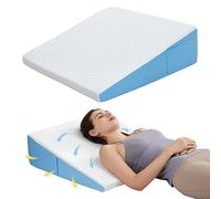 ColdHunter 7.5" Wedge Pillow for Sleeping: Bed Wedge After Surgery, Cooling Memory Foam Pillow for Back Support and Leg Elevation, Triangle Pillow for Sleeping Acid Reflux & Heartburn & GERD & Snoring