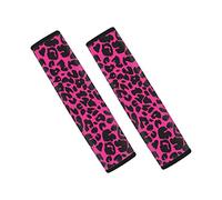 Coldinair 2 Pack Hot Pink Leopard Print Car Seat Belt Pads Cover for Women,Seat Belt Shoulder Strap Covers Harness Pad for Car