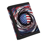 Coldinair Custom Print Novelty Wallet for Teens Kids Boys Girls,Slim RFID Trifold Wallets Purse, American Flag, One Size, Minimalist