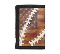 Coldinair Custom Print Novelty Wallet for Teens Kids Boys Girls,Slim RFID Trifold Wallets Purse, Vintage American Flag, One Size, American