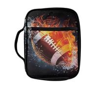 Coldinair Fire Water Football Bible Covers Bag for Men,Carrying Book Case Church Bag Bible Holder for Teens with Handle and Zippered Pocket