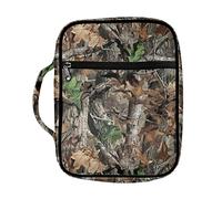 Coldinair Hunting Camo Print Bible Cover for Men Women,Bible Case Church Bag Bible Protector with Handle and Zippered Pocket,Christian Gifts