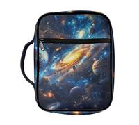 Coldinair Stellar Planets Bible Cover Case for Boy Kids,Carrying Book Cover Bible Holders with Handle and Zippered Pocket,Fits for Standard/Large Size Bible