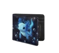 Coldinair Wallet for Boys Teen,Kids Purse Wallets Leather Kids Boys Bifold Wallet for Children Teenager, Axolotl,Blue, American