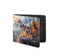 Coldinair Wallet for Boys Teen,Kids Purse Wallets Leather Kids Boys Bifold Wallet for Children Teenager, Foreset Wolf