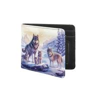 Coldinair Wallet for Boys Teen,Kids Purse Wallets Leather Kids Boys Bifold Wallet for Children Teenager, Wolf Family