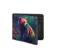 Coldinair Wallet for Boys Teen,Kids Purse Wallets Leather Kids Boys Bifold Wallet for Children Teenager, Forest Bear, American