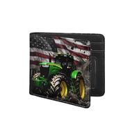 Coldinair Wallet for Boys Teen,Kids Purse Wallets Leather Kids Boys Bifold Wallet for Children Teenager, Tractor American Flag