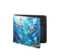 Coldinair Wallet for Boys Teen,Kids Purse Wallets Leather Kids Boys Bifold Wallet for Children Teenager, Ocean Sharks, American