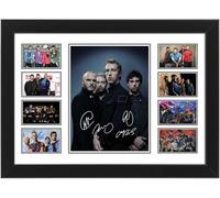 Coldplay Collage Limited Edition Print - Featuring Autographs of All Band Members - Music posters, Wall decor- (Framed, A4 (12x8" - 30x20cm))