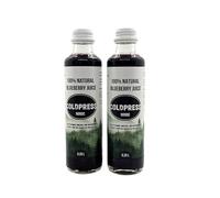 ColdPress Nordic Wild Blueberry Juice 2x 250 ml, Wild-Crafted from Baltic Forests, 100% Pure- No Added Sugar or Water, Not from Concentrate, High Antioxidants, Glass Bottle (2x 250ml) 500ml