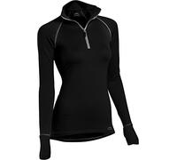 ColdPruf Women's Quest Performance Activewear Quarter Zip Mock Neck Top, Black, Medium