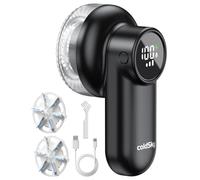 coldSky Rechargeable Fabric Shaver, Lint Remover with Digital Display, Sweater Razor with 6 Leaf Blades and Safety Lock, 3 Speed, Defuzzer for Lint Removal,