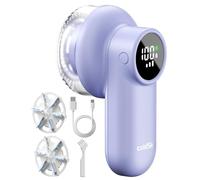 coldSky Rechargeable Fabric Shaver, Lint Shaver with Digital Display, Sweater Shaver with 6-Leaf Blades and Safety Lock, 3-Speeds Defuzzer Remove Fuzz, Pills from Clothes, Furniture, Blanket Purple