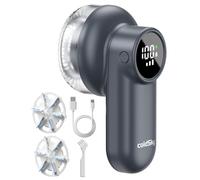 coldSky Rechargeable Fabric Shaver, Lint Shaver with Digital Display, Sweater Shaver with 6-Leaf Blades and Safety Lock, 3-Speeds Defuzzer Remove Fuzz, Pills from Clothes, Furniture, Sofa, Dark Gray