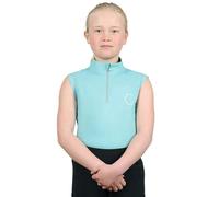 Coldstream Girls Next Generation Cranshaws Sleeveless Base Layer Top - Baltic Blue - 7-8 Years - Baltic Blue - 100% Mixed