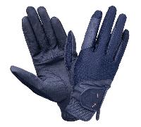 ColdStream Next Generation Blakelaw Diamante Navy/Silver Riding Gloves - Child Extra Large