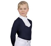 Coldstream Next Generation Ruffled Crystal Long-Sleeved Show Shirt in Navy | Size: 7-8 Years Coldstream Navy 7-8 Years