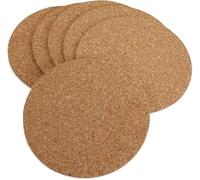 Cole & Bailey 6 pc Round Natural Organic Alentejo Cork Placemats Tableware Plates Mug 22cm