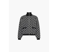 Cole Buxton Mens Black and White Monogram Ribbed Trim Regular-fit Cotton Jacket L