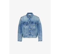 Cole Buxton Mens Blue Relaxed-fit Spread-collar Denim Jacket M