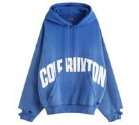 Cole Buxton Men's Distressed Arch Logo Hoodie Washed Cobalt Blue