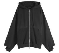 Cole Buxton Men's Distressed Removed Pocket Zip Hoodie Washed Black