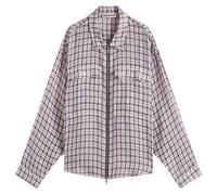 Cole Buxton Men's Linen Flannel Shirt Pink Blue/Natural