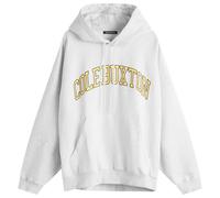 Cole Buxton Men's Yellow Arc Hoodie Light Grey Marl