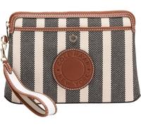 Cole Haan Amagansett Pouch, Natural Canvas Stripe Print, M, Amagansett Canvas Pouch