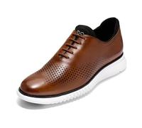 Cole Haan Men's Shoes, 2.Zerogrand Laser Wingtip Oxford, Lined, British Tan Ivory, UK 12