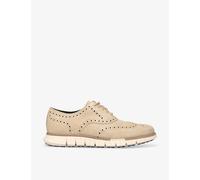 Cole Haan Mens Beige ZerØgrand Wingtip Leather Oxford Shoes Eur 42 / 8 Uk Men