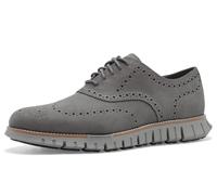 Cole Haan Men's Zerogrand Remastered Wingtip Oxford, Steel Gray/Gray Pinstripe/Italian Dark Natural Nubuck, 8 Wide