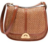 Cole Haan Women's Handbag-Celenea Leather Saddle Shoulder, Natural Straw Tan, One Size