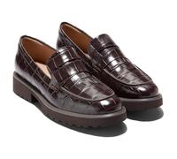 Cole Haan Womens Geneva Loafers, Dark Chocolate Croc Print, 3.5 UK