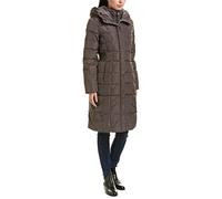 Cole Haan Women's Long Quilted Puffer Coat Down Jacket, Carbon, L