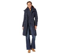 Cole Haan Women's Long Quilted Puffer Coat Down Jacket Down Alternative Outerwear, Deep Navy, XL