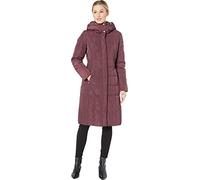 Cole Haan Women's Long Quilted Puffer Coat Down Jacket Down Alternative Outerwear, Merlot, S