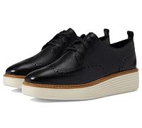 Cole Haan Women's OriginalGrand Platform Wingtip Oxford, Black/Ivory, 5 Wide