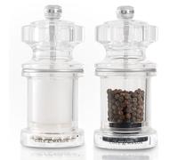 Cole & Mason 675 Salt and Pepper Mill Set, Precision+/Ceramic Mechanisms, Adjustable Salt and Pepper Grinders, Acrylic, 118mm, Cooking/Seasoning, Lifetime Mechanism Guarantee