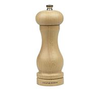 Cole & Mason Beech Capstan A6 Pepper Mill, 165mm, Adjustable Grind Precision+ Mechanism, Beech Wood, Single, Includes 1 x Pepper Grinder