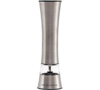 Cole & Mason Burford Electronic Salt and Pepper Mill, Adjustable Grind, One Touch Operation, Stainles Steel, 180mm, Includes 1x Salt or Pepper Grinder for Seasoning
