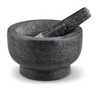 Cole & Mason Clavering Grey Pestle and Mortar Set 20cm Made From Granite | Spice and Herb Grinder Set With Textured Interior Ideal For Making Pastes, Pesto's, Marinades and Sauces