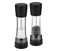 Cole & Mason Derwent Black Wood Salt and Pepper Mill Set Adjustable Grind | Salt and Pepper Grinder Set With 6 Grind Settings for Pepper and 3 Grind Settings For Salt Easy to Refill Gift Boxed 19cm
