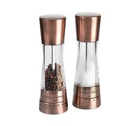 Cole & Mason Derwent Copper Salt and Pepper Mills, Adjustable Grind Settings, Gourmet Precision+, Stainless Steel/Acrylic, 190 mm, Gift Set, Includes 2 x Salt and Pepper Grinders