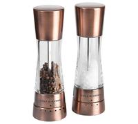 Cole & Mason Derwent Copper Salt and Pepper Mills, Adjustable Grind Settings, Gourmet Precision+, Stainless Steel/Acrylic, 190 mm, Gift Set, Includes 2 x Salt and Pepper Grinders