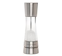 Cole & Mason Derwent Salt Mill Adjustable Grind Select 3 Settings 19cm | Gourmet Precision+, Stainless Steel/Acrylic, Includes 1 x Manual Salt Grinder For Seasoning and Cooking Kitchen Gift